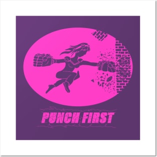 Punch First [Pink] Posters and Art